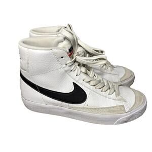 Nike Blazer Mid 77 Vintage White Black Leather High Top Shoes Sz 5/7 BQ6806-100